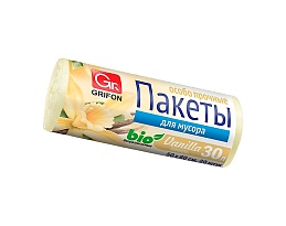 Мешки для мусора 30 л, ароматизированные, Ваниль, бежевые, в рулоне 20 шт., ПНД, 9 мкм, 560х530 мм, GRIFON Aroma, 101-020 V в Омске