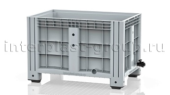 Контейнер iBox сплошной на ножках с краном серый в Омске