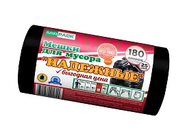 Мешки для мусора 180 л, ароматизированные, черные, в рулоне 25 шт., ПВД, 35 мкм, 1100х930 мм, НАДЕЖНЫЕ, 1802550 в Омске