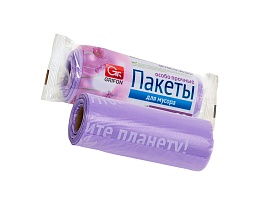 Мешки для мусора 35 л, ароматизированные, сиреневые, в рулоне 20 шт., ПНД, 12 мкм, 560х530 мм, GRIFON Полевые Цветы, 100-034 в Омске