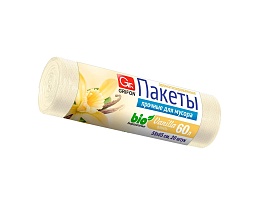 Мешки для мусора 60 л, ароматизированные, Ваниль, бежевые, в рулоне 20 шт., ПНД, 9 мкм, 650х550 мм, GRIFON Aroma, 101-023 V в Омске