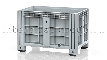 Контейнер iBox сплошной на ножках с пробкой 1 дюйм серый в Омске