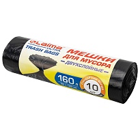 Мешки для мусора 160 л, черные, в рулоне 10 шт., ПВД, 30 мкм, 1200х900 мм, LAIMA ULTRA, 607694 в Омске
