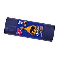 Мешки для мусора 240 л, синие, рулон 10 шт., ПВД 36 мкм, 1350х900 мм, Уфа Пак, МВ1854 (МВ 240-10с) в Омске
