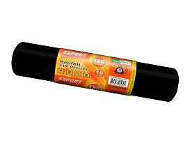 Мешки для мусора 180 л, ароматизированные, черные, в рулоне 10 шт., ПВД, 80 мкм, 1100х930 мм, EXPORT, exp18010142 в Омске