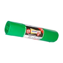 Мешки для мусора 300 л, зеленые, в рулоне 10 шт., ПВД 65 мкм, 1400х1000 мм, МЕШКОFF, 4922 в Омске