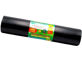 Мешки для мусора 280 л, ароматизированные, черные, в рулоне 10 шт., ПВД 110 мкм, 1400х930 мм, Добрыня, Dob28010black в Омске