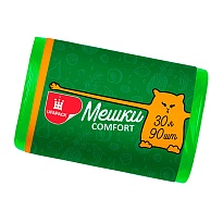 Мешки для мусора 30 л, зеленые, в рулоне 90 шт., ПНД, 6 мкм, 560х480 мм, Comfort, М4268 в Омске