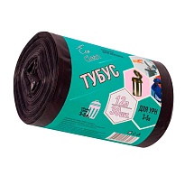 Мешки для мусора 12 л, черные, в рулоне 30 шт., ПНД, 6 мкм, 550х320 мм, Концепция Быта Tubus, 604936 в Омске