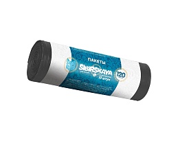 Мешки для мусора 120 л, черные, в рулоне 10 шт., ПНД, 14 мкм, 1100х700 мм, SIBIRSKAYA, 101-008 S в Омске