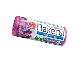 Мешки для мусора 30 л, ароматизированные, Лаванда, сиреневые, в рулоне 20 шт., ПНД, 9 мкм, 560х530 мм, GRIFON Aroma, 101-020 La в Омске